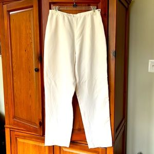 Cream, silk blend lined trousers, 10 petite.